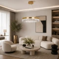 Lampa wisząca ALEXIS 60 cm - żyrandol złoty kryształowy ST-8876P-60 mirror gold Step into Design