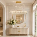 Lampa wisząca ADONIS 100 cm - żyrandol złoty z kryształami ST-8877P-100 Step into Design