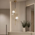 Lampa wisząca CHIC-2 pionowa złoto biała 26 cm ST-DL-2969P2 Step into Design