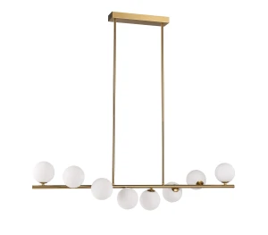 Lampa wisząca MOLECULA LINE 100 cm biało złota NOW-10883P8 Step into Design