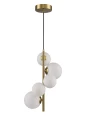 Lampa wisząca MOLECULA 38 cm biało złota pionowa NOW-10883P3 Step into Design