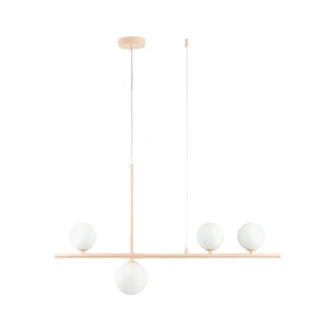 Lampa wisząca MODERNO 80 cm - kremowa z białymi kloszami DN1506 beige Step into Design