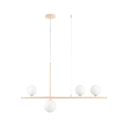 Lampa wisząca MODERNO 80 cm - kremowa z białymi kloszami DN1506 beige Step into Design