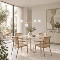 Lampa wisząca MODERNO 80 cm - kremowa z białymi kloszami DN1506 beige Step into Design