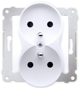 GNIAZDO SIMON 54 DGZ2MZ.01/11 PODWÓJNE Z UZIEMIENIEM RAMKA PREMIUM