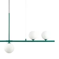 Lampa wisząca MODERNO 80 cm - szmaragdowa z białymi kloszami DN1506 green Step into Design
