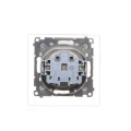 SIMON 55 - Gniazdo wtyczkowe pojedyncze do wersji IP44 - z uszczelką - klapka, moduł, 16A, szybkozłącza, aluminium mat