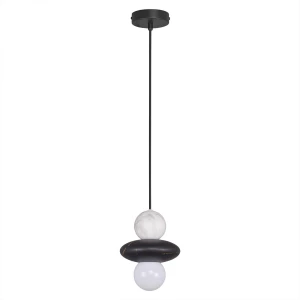 Lampa wisząca MARBLE biało-czarna 1*E27 344533 Goldlux