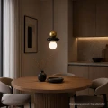 Lampa wisząca MARBLE złoto-czarna 1*E27 344540 Goldlux
