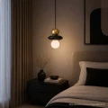 Lampa wisząca MARBLE złoto-czarna 1*E27 344540 Goldlux