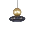 Lampa wisząca MARBLE złoto-czarna 1*E27 344540 Goldlux