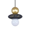 Lampa wisząca MARBLE złoto-czarna 1*E27 344540 Goldlux
