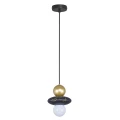 Lampa wisząca MARBLE złoto-czarna 1*E27 344540 Goldlux