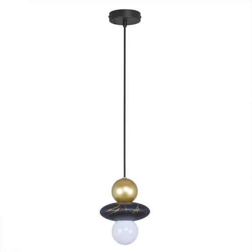 Lampa wisząca MARBLE złoto-czarna 1*E27 344540 Goldlux