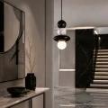 Lampa wisząca MARBLE 2 biało-czarna 1*E27 344557 Goldlux