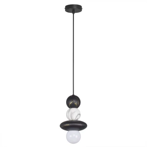 Lampa wisząca MARBLE 2 biało-czarna 1*E27 344557 Goldlux