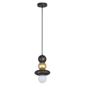 Lampa wisząca MARBLE 2 złoto-czarna 1*E27 344564 Goldlux