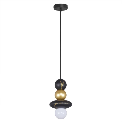 Lampa wisząca MARBLE 2 złoto-czarna 1*E27 344564 Goldlux