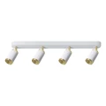 Lampa ścienno-sufitowa ALESSIA 4*GU10 biały + złoty / możliwość stosowania włącznika dwubiegunowego 2+2 344328 Goldlux