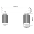 Lampa ścienno-sufitowa ALESSIA 2*GU10 czarny + złoty 344373 Goldlux