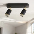 Lampa ścienno-sufitowa ALESSIA 2*GU10 czarny + złoty 344373 Goldlux