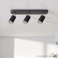 Lampa ścienno-sufitowa ALESSIA 3*GU10 czarny + złoty / możliwość stosowania włącznika dwubiegunowego 1+2 344380 Goldlux