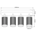 Lampa ścienno-sufitowa ALESSIA 4*GU10 czarny + złoty / możliwość stosowania włącznika dwubiegunowego 2+2 344397 Goldlux