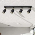 Lampa ścienno-sufitowa ALESSIA 4*GU10 czarny + złoty / możliwość stosowania włącznika dwubiegunowego 2+2 344397 Goldlux