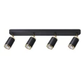 Lampa ścienno-sufitowa ALESSIA 4*GU10 czarny + złoty / możliwość stosowania włącznika dwubiegunowego 2+2 344397 Goldlux