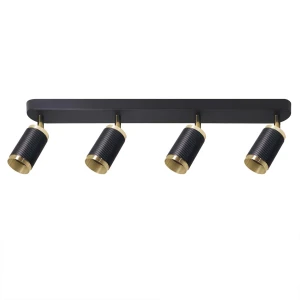 Lampa ścienno-sufitowa ALESSIA 4*GU10 czarny + złoty / możliwość stosowania włącznika dwubiegunowego 2+2 344397 Goldlux