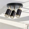 Lampa sufitowa ALESSIA 3*GU10 czarny + złoty / możliwość stosowania włącznika dwubiegunowego 1+2 344403 Goldlux