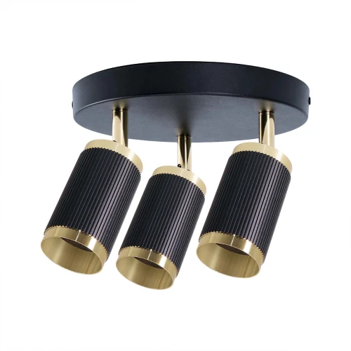 Lampa sufitowa ALESSIA 3*GU10 czarny + złoty / możliwość stosowania włącznika dwubiegunowego 1+2 344403 Goldlux
