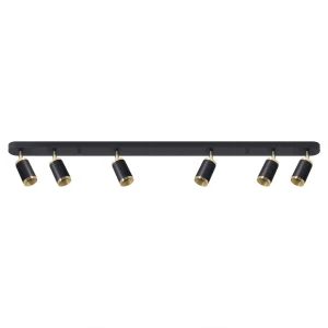Lampa ścienno-sufitowa ALESSIA 6*GU10 czarny + złoty / możliwość stosowania włącznika dwubiegunowego 4+2 344410 Goldlux