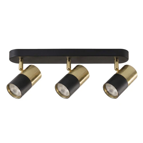 Lampa ścienno-sufitowa SORELLA 3*GU10 Black+Gold / Możliwość stosowania włącznika dwubiegunowego 1+2 343659 Goldlux