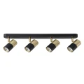Lampa ścienno-sufitowa SORELLA 4*GU10 Black+Gold / Możliwość stosowania włącznika dwubiegunowego 2+2 343666 Goldlux