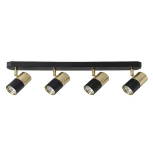 Lampa ścienno-sufitowa SORELLA 4*GU10 Black+Gold / Możliwość stosowania włącznika dwubiegunowego 2+2 343666 Goldlux