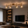 Lampa ścienno-sufitowa ALANYA Gold 4*E14 / możliwość stosowania włącznika dwubiegunowego 2+2 344069 Goldlux