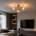 Lampa sufitowa ALANYA Gold 3*E14 / możliwość stosowania włącznika dwubiegunowego 1+2 344076 Goldlux