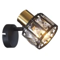 Lampa ścienno-sufitowa ZAHARA 1*E27, czarno-złota z kryształem 336767 Goldlux