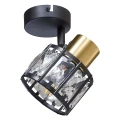 Lampa ścienno-sufitowa ZAHARA 1*E27, czarno-złota z kryształem 336767 Goldlux