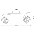 Lampa ścienno-sufitowa ZAHARA 2*E27, czarno-złota z kryształem 336774 Goldlux