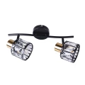 Lampa ścienno-sufitowa ZAHARA 2*E27, czarno-złota z kryształem 336774 Goldlux