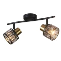 Lampa ścienno-sufitowa ZAHARA 2*E27, czarno-złota z kryształem 336774 Goldlux