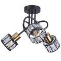 Lampa sufitowa ZAHARA 3*E27, czarno-złota z kryształem 336781 Goldlux