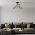Lampa sufitowa ZAHARA 3*E27, czarno-złota z kryształem 336781 Goldlux