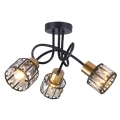 Lampa sufitowa ZAHARA 3*E27, czarno-złota z kryształem 336781 Goldlux