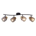 Lampa ścienno-sufitowa ZAHARA 4*E27, czarno-złota z kryształem 336798 Goldlux