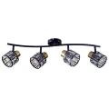 Lampa ścienno-sufitowa ZAHARA 4*E27, czarno-złota z kryształem 336798 Goldlux