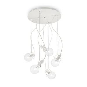 Lampa wisząca RADIO SP5 BIANCO biała 141138 Ideallux - wyprzedaż ekspozycji