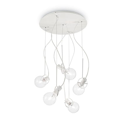 Lampa wisząca RADIO SP5 BIANCO biała 141138 Ideallux - wyprzedaż ekspozycji